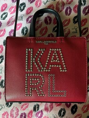 Karl Lagerfeld Paris Maybelle Mini Red Rivets crossbody bag